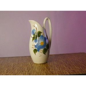 Vintage Decorative Hand Painted Flower Pitcher